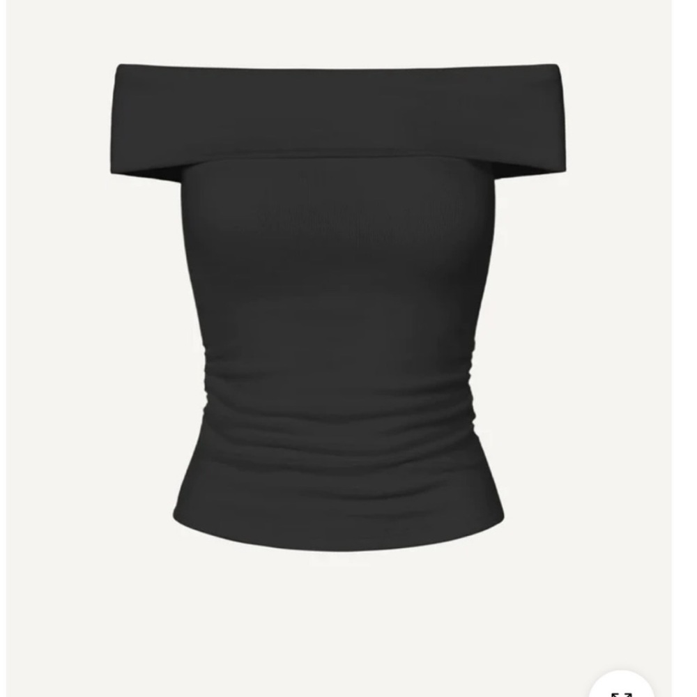 OGL Eco-Mousse Thermal Brushed Off-The-Shoulder Brami Top, Black, L